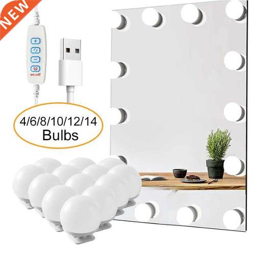14 Detachable Bulbs LED Professional Makeup Mirror Light USB
