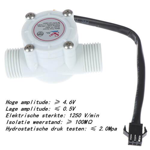 1/2 		Water Flow Sensor 1-0L/Min Hall Flowmete