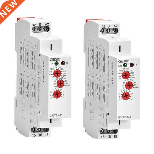 2X GEYA GRT8-M1 on Off Time Delay Relay 16A AC/DC12V-240V Mu