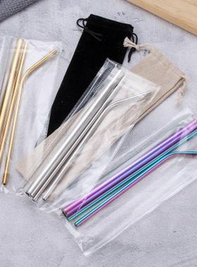 New 4 Pcs/Set Reusable Metal Drinking Straws 04 Stainless S