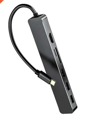 7 n 1 Expanson Dock Type-C to VGA Hdm USB3.0x3 Card Reade