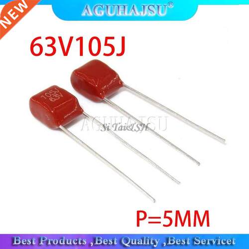 10PCS 63V105J 1UF Pitch 5MM 63V 105 0nf CBB Polypropylen