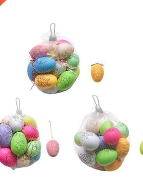Plastc Easter Egg Kt 20 Pcs Handmade Color Panted Egg
