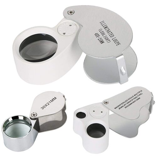 3-Piece Magnifying Magnifying Glass 30, 40, Double 30/60 Mag