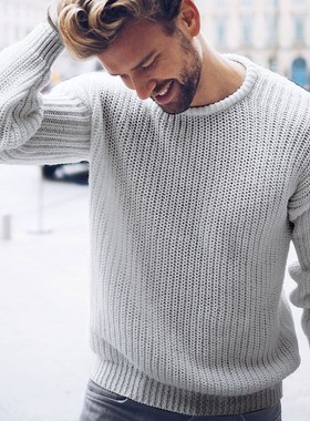2020 Autumn and winter new men's pullover Casual Jumper soli