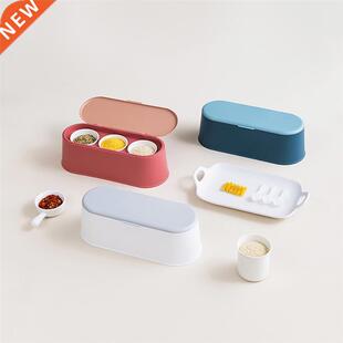 Spice Jar Set 3 Grids Seasoning Box ceraics Spice Storage C