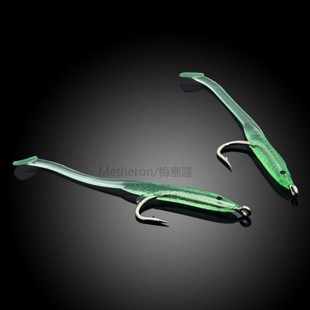 10 PCS Luminous Fishing Lures Rubber Worm Small Eel Crank Ba