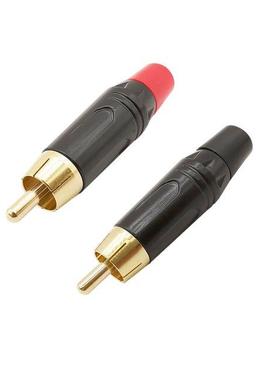 2Pcs Gold Plating RCA Male Connector Audio Speaker Plug Adap