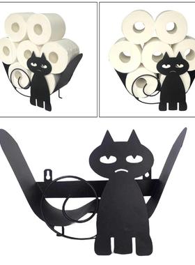 Toilet Roll Paper Holder Towel Iron Cat Storage Rack Novelty