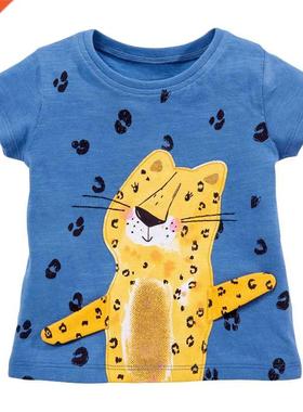 Little maven Summer Clothes Full Cotton T-shirt Blue Baby Gi