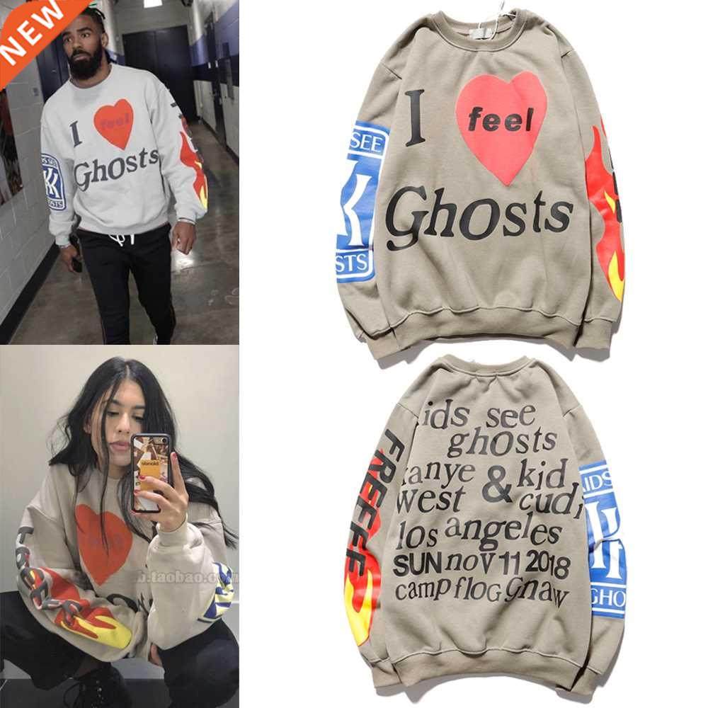 I feel Ghosts Hoodies Men Women Hip Hop KIDS SEE GHOSTS Hood