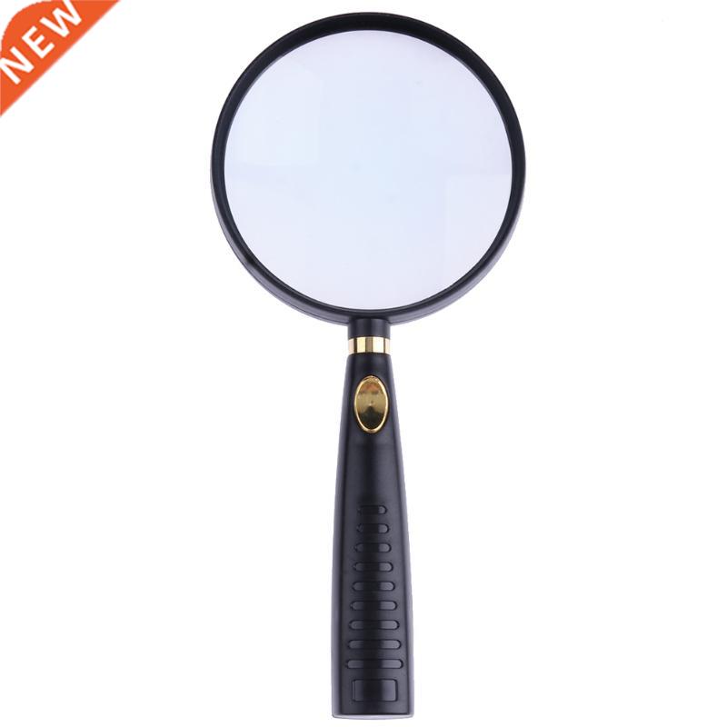 90 mm 10X Frame Optical Glass Lens Handle Magnifier For Read