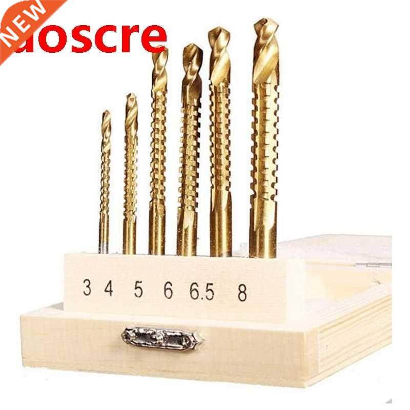 6Pcs HSS Titanium Coated Drill Bits Hole Saw 3/4/5/6/6.5/8mm