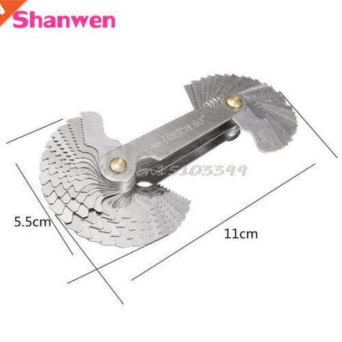 52Pcs Steel Thread Measuring Gage Metric Whitworth Screw Pit