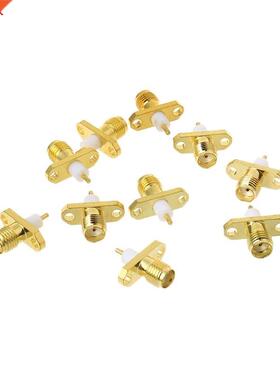 10pcs SMA Female 2-hole Flange PTFE Solder Panel Mount Adapt