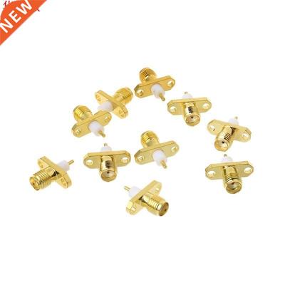 10pcs SMA Female 2-hole Flange PTFE Solder Panel Mount Adapt