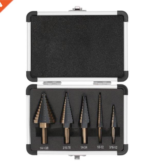 5pcs HSS 4214 Step Drill Bit luminum Cse Multiple Hole Dri