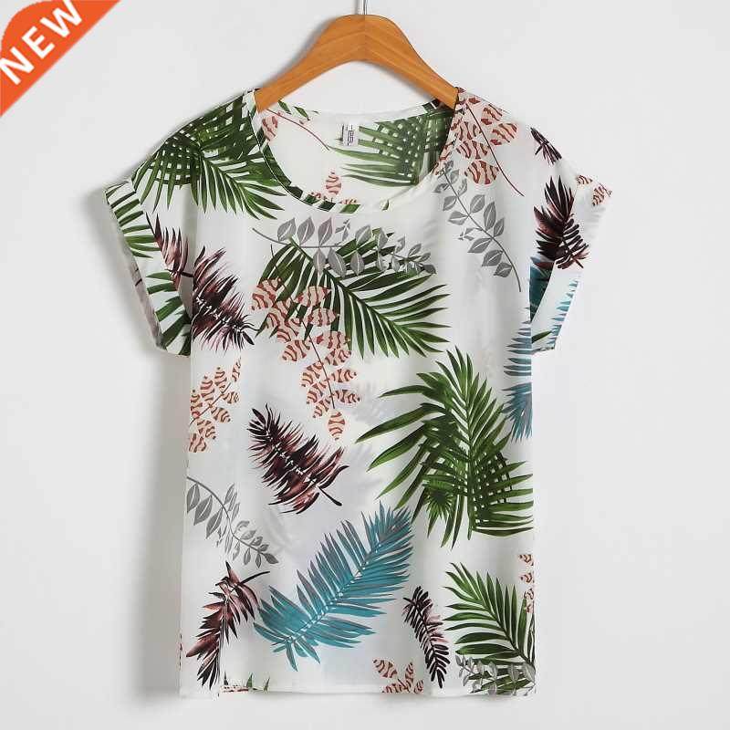 Softu Hot Summer Women's Casual Blouse Shrt Floral C