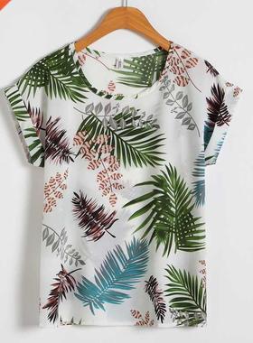 Softu Hot Summer Women's Casual Blouse Shrt Floral C