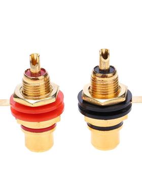 2pcs RCA Female Socket Connectors Amplifier Chassis Phono Co