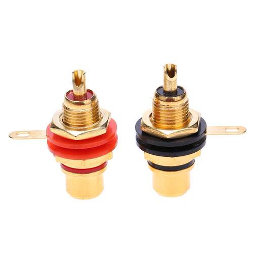 2pcs RCA Female Socket Connectors Amplifier Chassis Phono Co