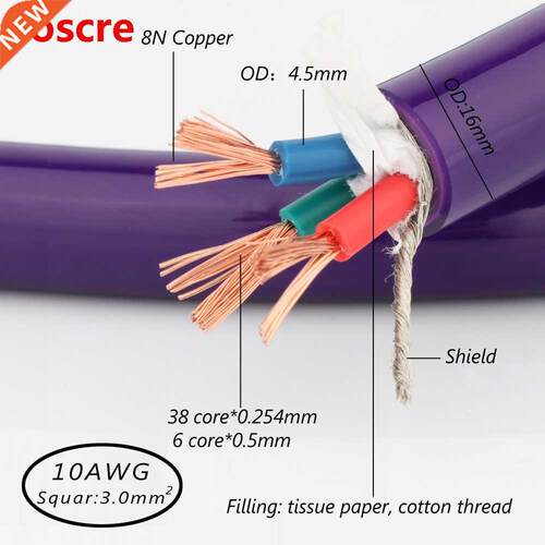 Preffair 1.5M D516 5N OFC ac reference power cable bulk cabl