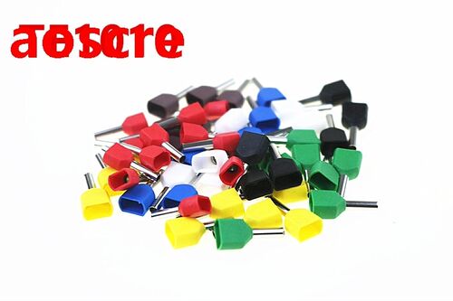 100PCS TE1010 double pre insulated pipe end cold press termi