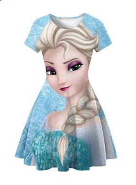 Dsney Elsa Prncess Dress Summer Clothng Frozen Crowned K