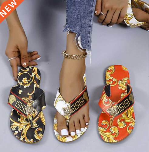 beach flat low heels slides slippers gladiator female mujer