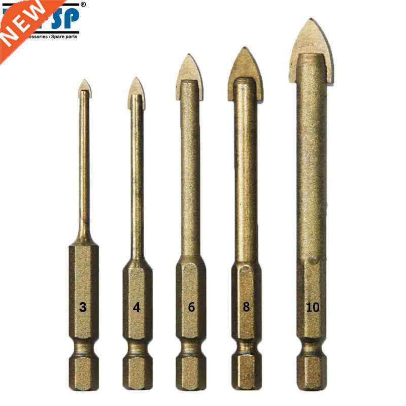 *TASP 5pcs Glass Drill Bit Set Carbide Tipped Ceramic Tile C