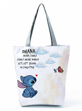 Lilo Stitch Cute Cartoon Printed Handbags Women High Capacit