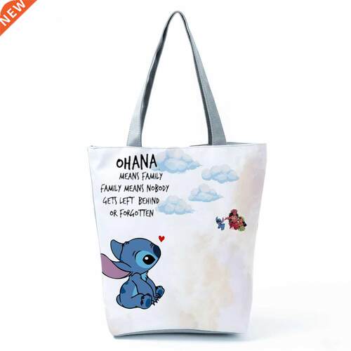 Lilo Stitch Cute Cartoon Printed Handbags Women High Capacit