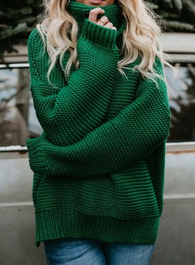 2021 Women Pullover Turtle Neck Autumn Winter Clothes Warm K