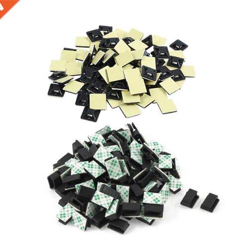 200 Pcs Self Adhesive Cable Tie Mount Base Holder, 100 Pcs 2