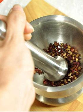 Stainless Steel Mortar Pestle Garlic Pounder Spice Mill Phar
