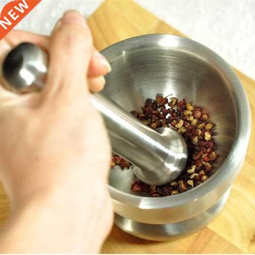 Stainless Steel Mortar Pestle Garlic Pounder Spice Mill Phar