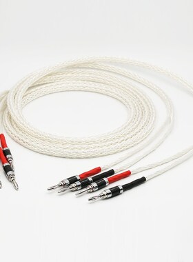 Pair 8AG OCC copper Silver speaker cable hifi Carbon Fiber B