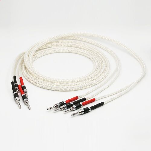 Pair 8AG OCC copper Silver speaker cable hifi Carbon Fiber B