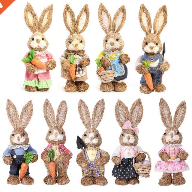 12 inch Standing Bunny with Carrot Handmade Figurine for Eas