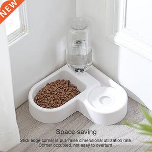 Corner Dog Bowl Pet Automatic Feeder Dog Cat Drinking Bowl F