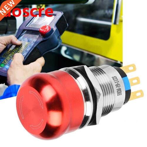 40 Pcs 19mm Metal Emergency Push Button switch Waterproof 1