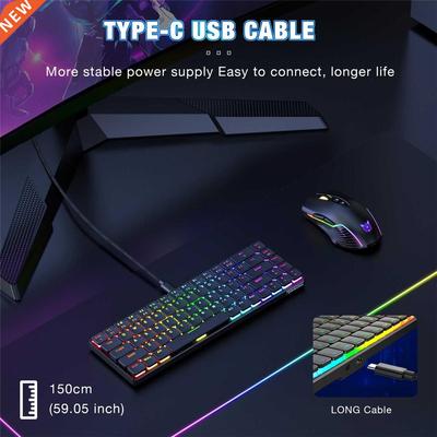 Mechanical Keyboard Type-C Wired Gaming Keyboard RGB Backlit