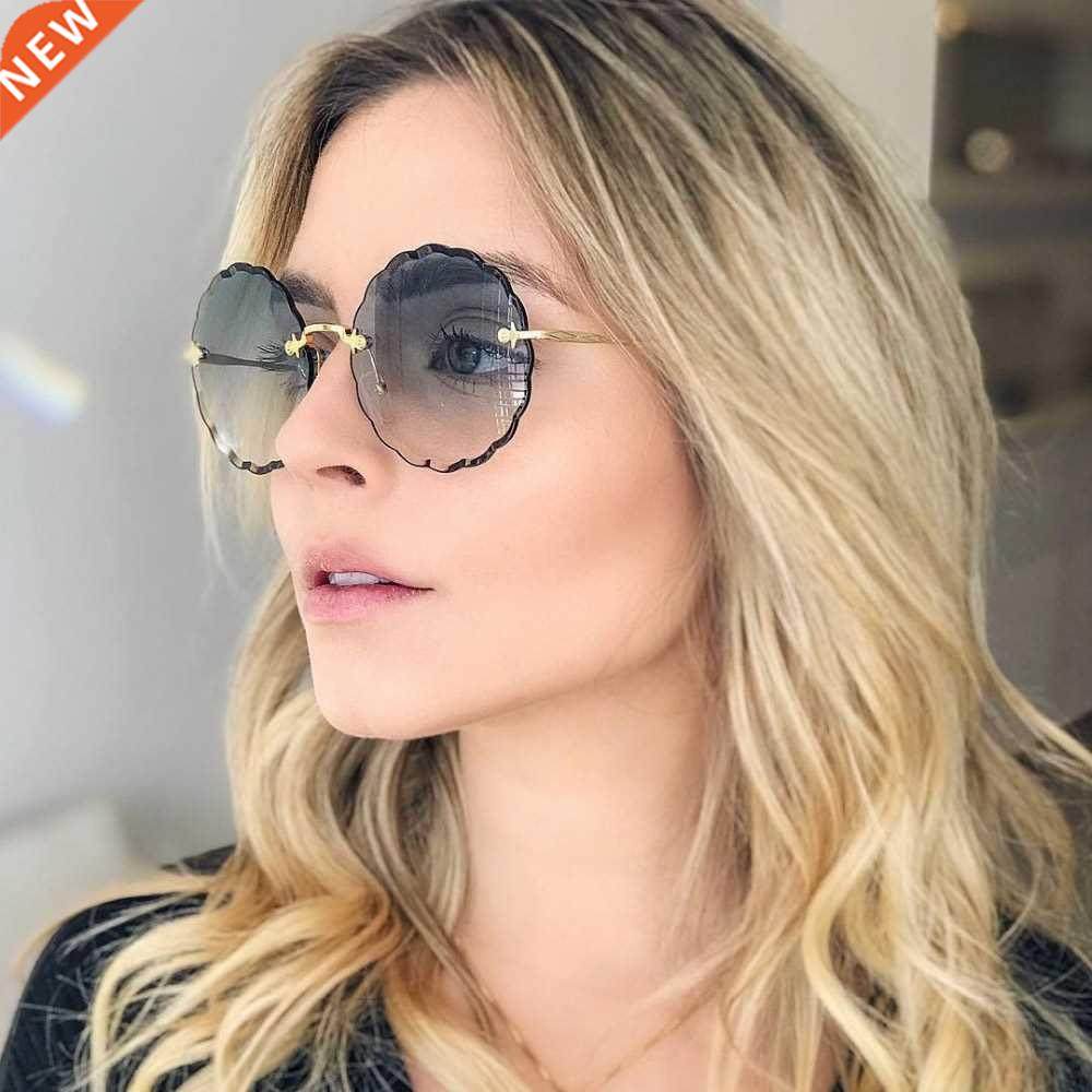 Luxury Round Sunglasses Woen Vintage Brand Designer Riles