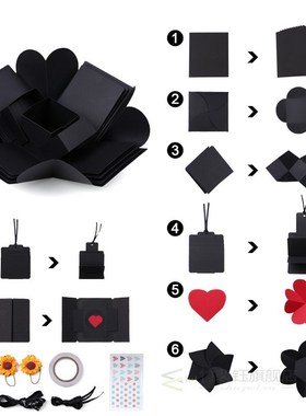Square Unique DIY Explosion Box with Special Design for Wedd