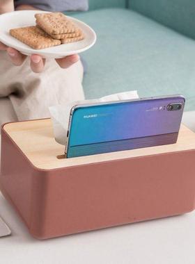 Nordic Wood Cover Plaic Tissue Box Paper Towel Tissue Case