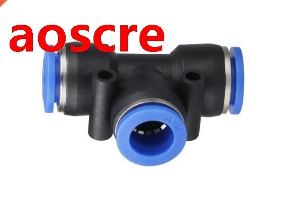 10 pcs PE-12, Pneumatic fittings 12mm tee fitting , push in
