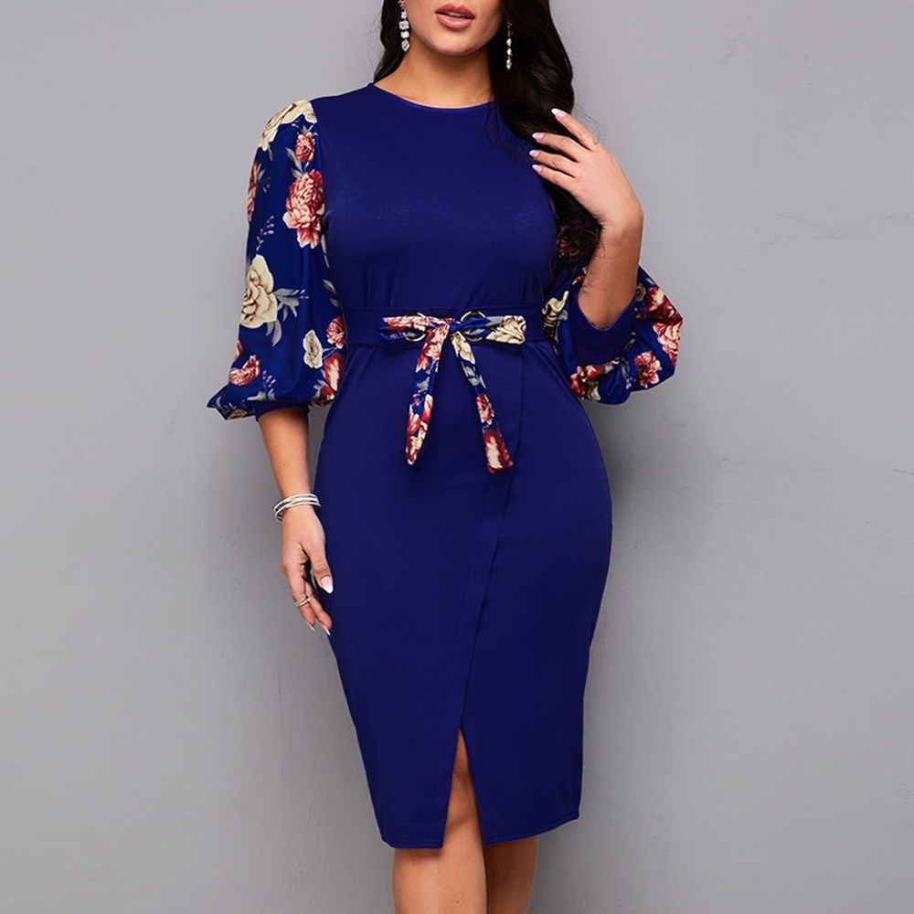 Plus Size Summer Women's Dress 2021 Evening Party Dress Eleg图片