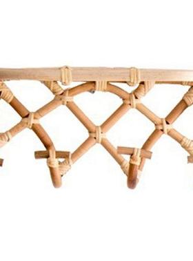 Rattan Clothes Hanger Hook Storage Rack Organzer Wall Mount