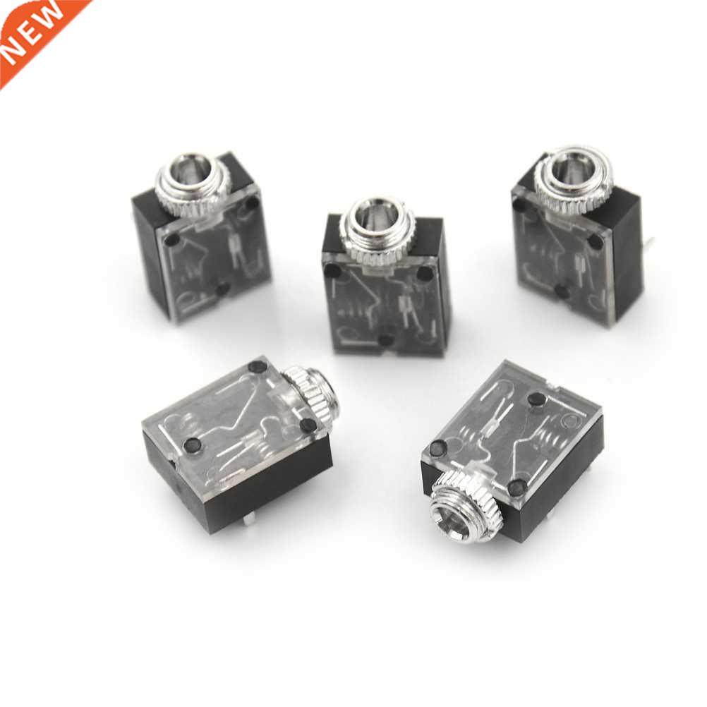 5pcs 5 Pins 3.5mm Audio Mono Jack Socket PCB Panel Mount Hea