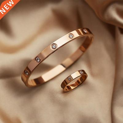 Luxury Lover Bracelets Rngs Set Beautful Woman Stanless S